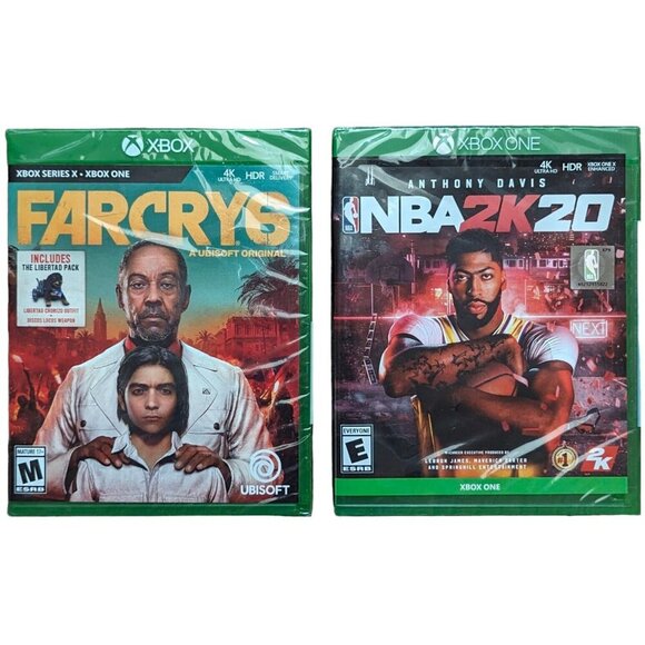 Set Of 2 Xbox One Video Games Far Cry 6 With Libertad Pack + NBA 2020 New Sealed - Picture 1 of 7